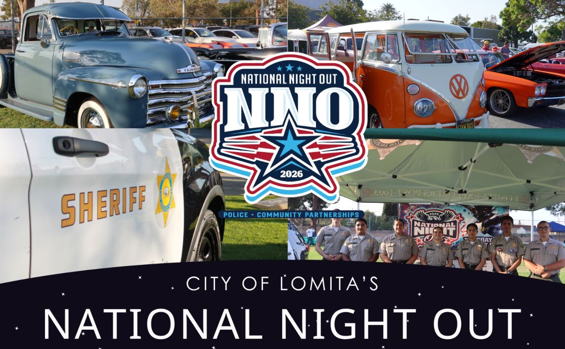 Lomita National Night Out Car Show partial flyer August 2026